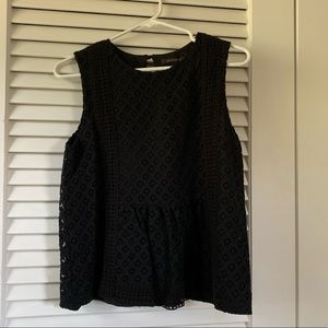 Banana Republic black peplum style blouse, size S